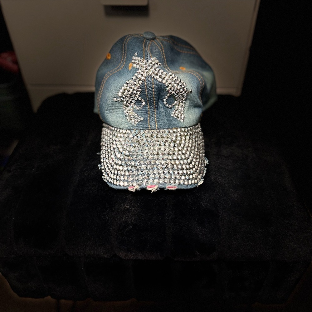 Sparkling Rhinestone Denim Hat